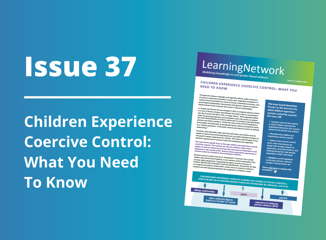 Issue 37: Children Experience Coercive Control: What You Need To Know